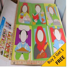 Vintage Career Characters Face Billboards NEW condition1980s interactive posters